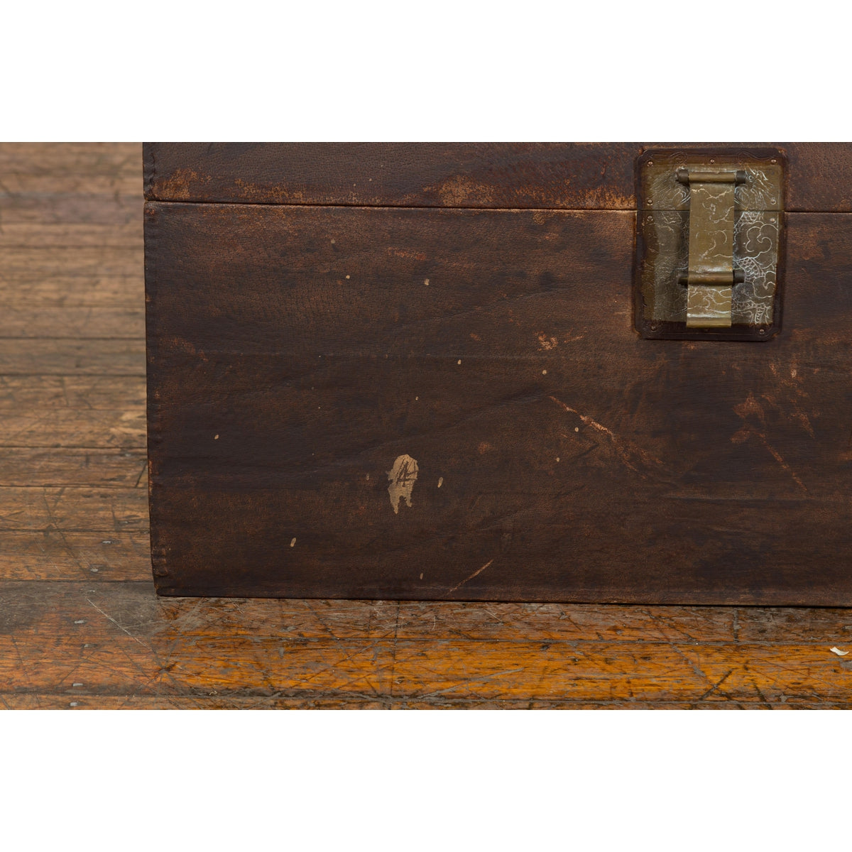Antique Chinese Wooden Trunk with Ornate Brass Lock-8. Asian & Chinese Furniture, Art, Antiques, Vintage Home Décor for sale at FEA Home