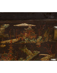 Chinese Late Qing Dynasty Dark Lacquer Low Cabinet with Architecture Motifs-10. Asian & Chinese Furniture, Art, Antiques, Vintage Home Décor for sale at FEA Home