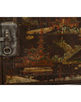 Chinese Late Qing Dynasty Dark Lacquer Low Cabinet with Architecture Motifs-11. Asian & Chinese Furniture, Art, Antiques, Vintage Home Décor for sale at FEA Home