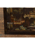 Chinese Late Qing Dynasty Dark Lacquer Low Cabinet with Architecture Motifs-17. Asian & Chinese Furniture, Art, Antiques, Vintage Home Décor for sale at FEA Home
