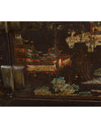 Chinese Late Qing Dynasty Dark Lacquer Low Cabinet with Architecture Motifs-9. Asian & Chinese Furniture, Art, Antiques, Vintage Home Décor for sale at FEA Home