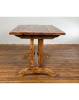 19th Century Country Farmhouse Table with Trestle Base and Distressed Finish-12. Asian & Chinese Furniture, Art, Antiques, Vintage Home Décor for sale at FEA Home