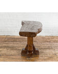 Low Wooden Console Table with Rustic Top and Pedestal Base-14. Asian & Chinese Furniture, Art, Antiques, Vintage Home Décor for sale at FEA Home