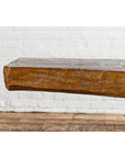 Low Wooden Console Table with Rustic Top and Pedestal Base-5. Asian & Chinese Furniture, Art, Antiques, Vintage Home Décor for sale at FEA Home