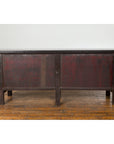 Chinese Qing Dynasty 19th Century Long Polychrome Sideboard with 12 Drawers-17. Asian & Chinese Furniture, Art, Antiques, Vintage Home Décor for sale at FEA Home