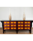 Chinese Qing Dynasty 19th Century Long Polychrome Sideboard with 12 Drawers-4. Asian & Chinese Furniture, Art, Antiques, Vintage Home Décor for sale at FEA Home