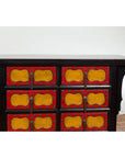 Chinese Qing Dynasty 19th Century Long Polychrome Sideboard with 12 Drawers-6. Asian & Chinese Furniture, Art, Antiques, Vintage Home Décor for sale at FEA Home