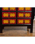 Chinese Qing Dynasty 19th Century Long Polychrome Sideboard with 12 Drawers-8. Asian & Chinese Furniture, Art, Antiques, Vintage Home Décor for sale at FEA Home