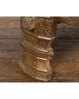 1920s Indian Antique Chakki Grinding Table with Hand-Carved Geometric Décor-10. Asian & Chinese Furniture, Art, Antiques, Vintage Home Décor for sale at FEA Home