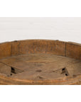 Tribal Indian 1920s Teak Chakki Grinding Table with Geometric Carved Motifs-5. Asian & Chinese Furniture, Art, Antiques, Vintage Home Décor for sale at FEA Home