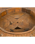 Indian Tribal 1920s Teak Chakki Grinding Table with Geometric Hand-Carved Motifs-4. Asian & Chinese Furniture, Art, Antiques, Vintage Home Décor for sale at FEA Home