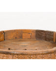 Indian Tribal 1920s Teak Chakki Grinding Table with Geometric Hand-Carved Motifs-5. Asian & Chinese Furniture, Art, Antiques, Vintage Home Décor for sale at FEA Home