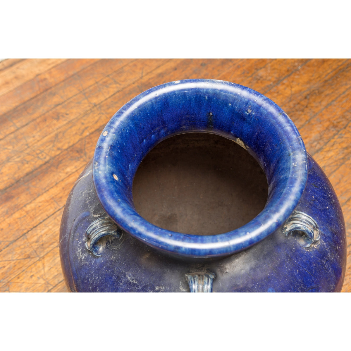 Large Antique 19th Century Thai Cobalt Blue Martaban Jar with Dragon Motif-13. Asian & Chinese Furniture, Art, Antiques, Vintage Home Décor for sale at FEA Home