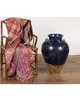 Large Antique 19th Century Thai Cobalt Blue Martaban Jar with Dragon Motif-3. Asian & Chinese Furniture, Art, Antiques, Vintage Home Décor for sale at FEA Home