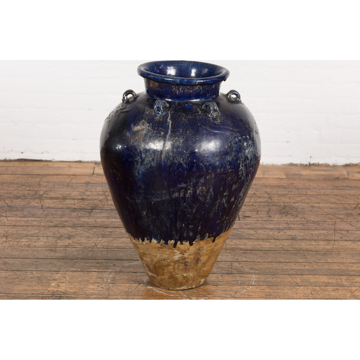 Large Antique 19th Century Thai Cobalt Blue Martaban Jar with Dragon Motif-9. Asian & Chinese Furniture, Art, Antiques, Vintage Home Décor for sale at FEA Home