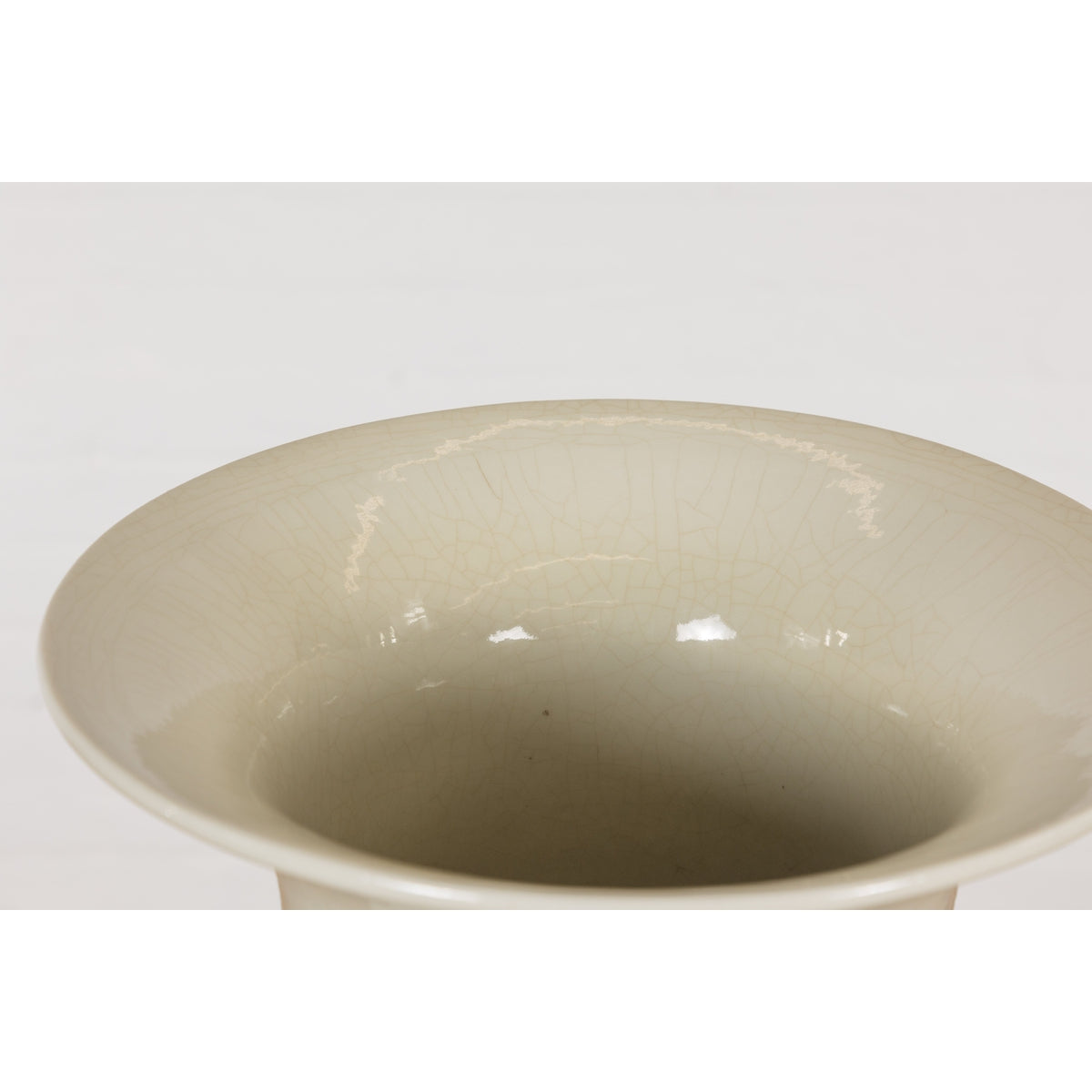 Oversized Chinese Vintage Altar Vase with Blanc de Chine Finish and Flaring Neck-10. Asian & Chinese Furniture, Art, Antiques, Vintage Home Décor for sale at FEA Home
