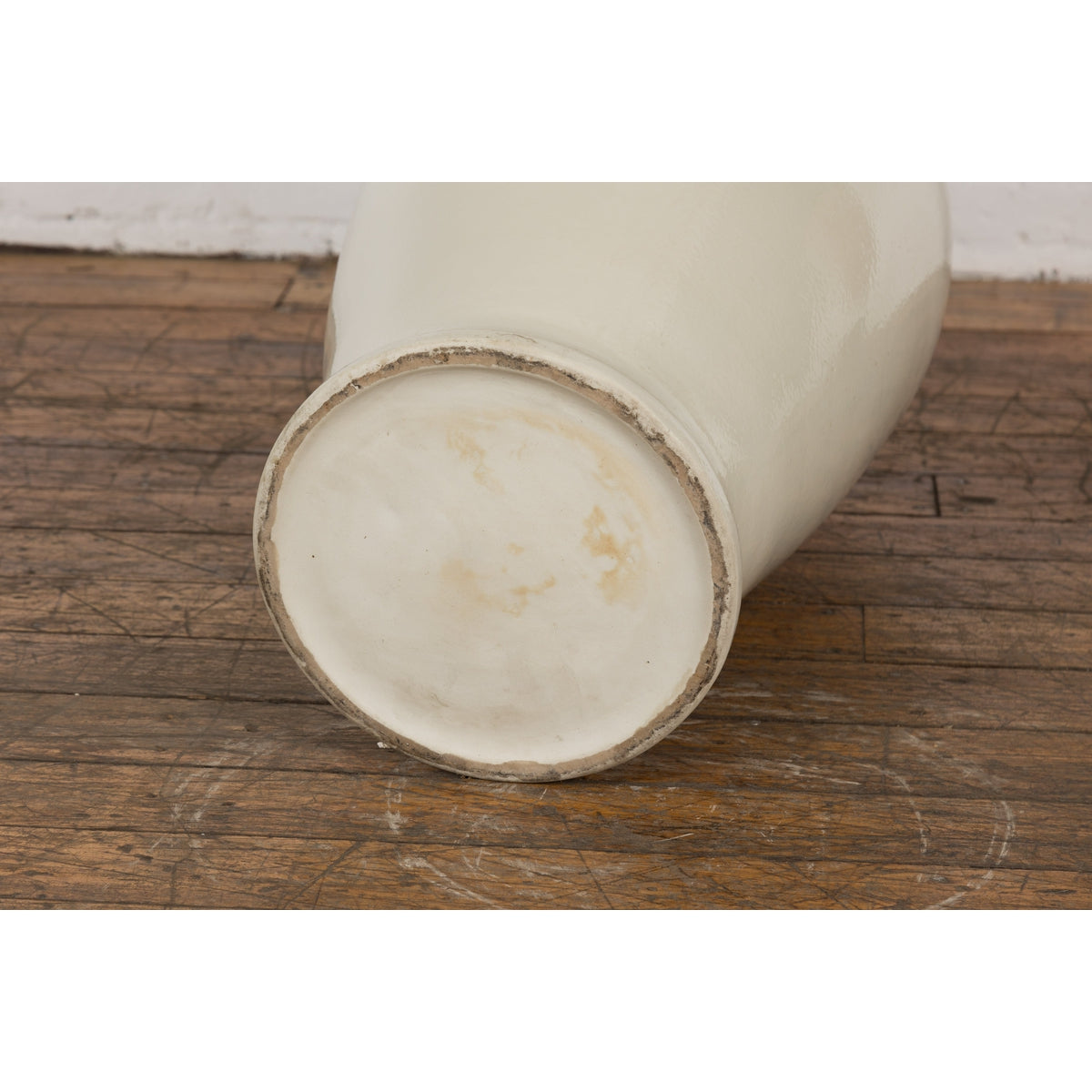Oversized Chinese Vintage Altar Vase with Blanc de Chine Finish and Flaring Neck-13. Asian & Chinese Furniture, Art, Antiques, Vintage Home Décor for sale at FEA Home