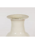 Oversized Chinese Vintage Altar Vase with Blanc de Chine Finish and Flaring Neck-5. Asian & Chinese Furniture, Art, Antiques, Vintage Home Décor for sale at FEA Home