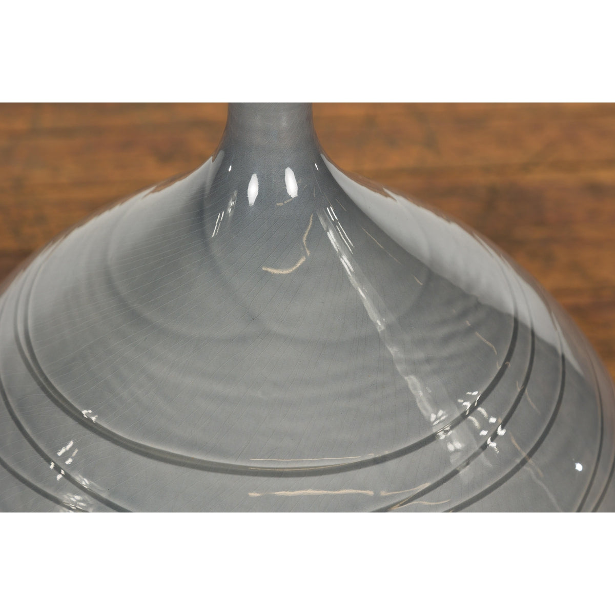 Silver Grey Glazed Ceramic Vase-11. Asian & Chinese Furniture, Art, Antiques, Vintage Home Décor for sale at FEA Home