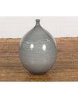 Silver Grey Glazed Ceramic Vase-13. Asian & Chinese Furniture, Art, Antiques, Vintage Home Décor for sale at FEA Home