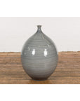 Silver Grey Glazed Ceramic Vase-3. Asian & Chinese Furniture, Art, Antiques, Vintage Home Décor for sale at FEA Home