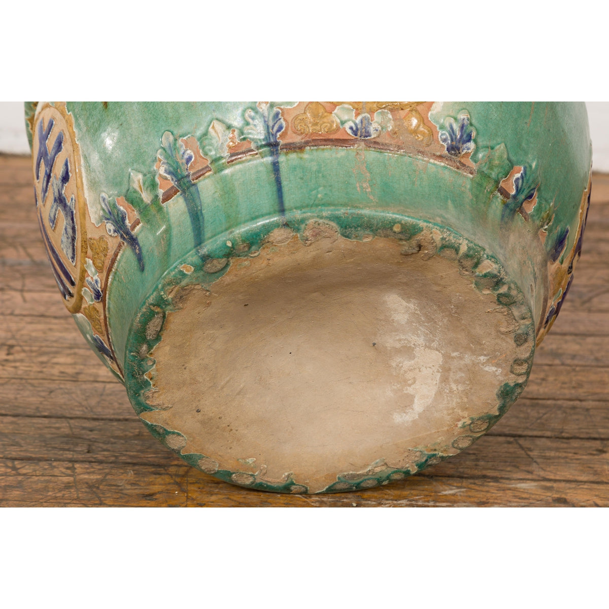 19th Century Antique Green and Blue Garden Planter-18. Asian & Chinese Furniture, Art, Antiques, Vintage Home Décor for sale at FEA Home
