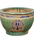 19th Century Antique Green and Blue Garden Planter-5. Asian & Chinese Furniture, Art, Antiques, Vintage Home Décor for sale at FEA Home
