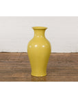 Chinese Vintage Altar Vase with Yellow Crackle Finish and Flaring Neck-14. Asian & Chinese Furniture, Art, Antiques, Vintage Home Décor for sale at FEA Home