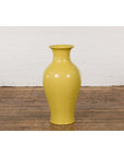 Chinese Vintage Altar Vase with Yellow Crackle Finish and Flaring Neck-15. Asian & Chinese Furniture, Art, Antiques, Vintage Home Décor for sale at FEA Home