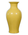 Chinese Vintage Altar Vase with Yellow Crackle Finish and Flaring Neck-1. Asian & Chinese Furniture, Art, Antiques, Vintage Home Décor for sale at FEA Home