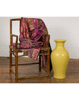 Chinese Vintage Altar Vase with Yellow Crackle Finish and Flaring Neck-3. Asian & Chinese Furniture, Art, Antiques, Vintage Home Décor for sale at FEA Home