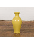 Chinese Vintage Altar Vase with Yellow Crackle Finish and Flaring Neck-4. Asian & Chinese Furniture, Art, Antiques, Vintage Home Décor for sale at FEA Home
