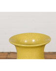 Chinese Vintage Altar Vase with Yellow Crackle Finish and Flaring Neck-7. Asian & Chinese Furniture, Art, Antiques, Vintage Home Décor for sale at FEA Home