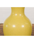 Chinese Vintage Altar Vase with Yellow Crackle Finish and Flaring Neck-8. Asian & Chinese Furniture, Art, Antiques, Vintage Home Décor for sale at FEA Home
