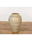 Antique Chinese Glazed Ceramic Storage Jar with Blue Painted Motifs-12. Asian & Chinese Furniture, Art, Antiques, Vintage Home Décor for sale at FEA Home