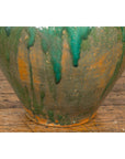 Orange & Brown Antique Jar with Green Drips-12. Asian & Chinese Furniture, Art, Antiques, Vintage Home Décor for sale at FEA Home