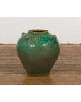 Orange & Brown Antique Jar with Green Drips-15. Asian & Chinese Furniture, Art, Antiques, Vintage Home Décor for sale at FEA Home