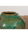 Orange & Brown Antique Jar with Green Drips-9. Asian & Chinese Furniture, Art, Antiques, Vintage Home Décor for sale at FEA Home