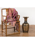Black Lacquer and Gold Leaf Underlay Chinese Altar Vase with Scalloped Top-3. Asian & Chinese Furniture, Art, Antiques, Vintage Home Décor for sale at FEA Home