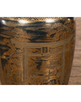 Black Lacquer and Gold Leaf Underlay Chinese Altar Vase with Scalloped Top-5. Asian & Chinese Furniture, Art, Antiques, Vintage Home Décor for sale at FEA Home