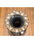 Black Lacquer and Gold Leaf Underlay Chinese Altar Vase with Scalloped Top-7. Asian & Chinese Furniture, Art, Antiques, Vintage Home Décor for sale at FEA Home