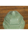Vintage Celadon Colour Altar Vase with Bud Top and Crackle Design-11. Asian & Chinese Furniture, Art, Antiques, Vintage Home Décor for sale at FEA Home