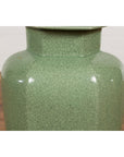 Vintage Celadon Colour Altar Vase with Bud Top and Crackle Design-12. Asian & Chinese Furniture, Art, Antiques, Vintage Home Décor for sale at FEA Home