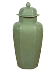 Vintage Celadon Colour Altar Vase with Bud Top and Crackle Design-1. Asian & Chinese Furniture, Art, Antiques, Vintage Home Décor for sale at FEA Home