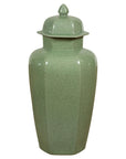 Vintage Celadon Colour Altar Vase with Bud Top and Crackle Design-2. Asian & Chinese Furniture, Art, Antiques, Vintage Home Décor for sale at FEA Home