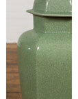 Vintage Celadon Colour Altar Vase with Bud Top and Crackle Design-9. Asian & Chinese Furniture, Art, Antiques, Vintage Home Décor for sale at FEA Home