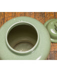 Chinese Lidded Altar Vase with Green Celadon Glaze and Guardian Lion Motif-4. Asian & Chinese Furniture, Art, Antiques, Vintage Home Décor for sale at FEA Home