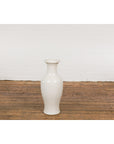 White Vintage Vase Curved Body & Flared Neck-12. Asian & Chinese Furniture, Art, Antiques, Vintage Home Décor for sale at FEA Home