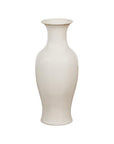 White Vintage Vase Curved Body & Flared Neck-15. Asian & Chinese Furniture, Art, Antiques, Vintage Home Décor for sale at FEA Home