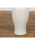 White Vintage Vase Curved Body & Flared Neck-7. Asian & Chinese Furniture, Art, Antiques, Vintage Home Décor for sale at FEA Home